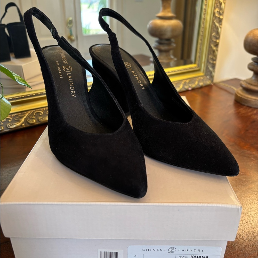 Chinese Laundry Black Women's Slingback Heels